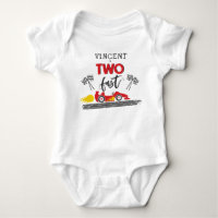 Two Fast Red Race Car 2nd Birthday Party Outfit