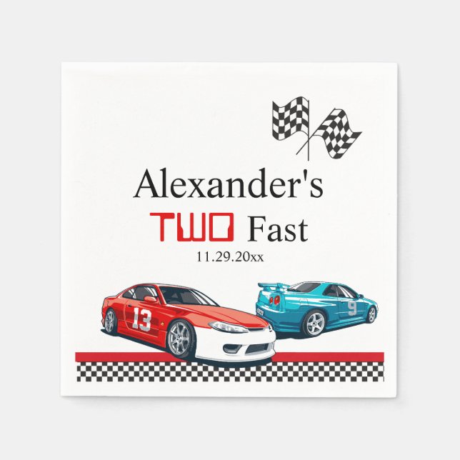 Two Fast Red Race Car   Napkins (Front)