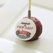  Two Fast Red Race Car Racing Birthday Party Cake Pops (Front Insitu)
