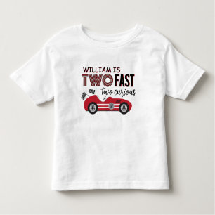 Two Fast Red Racing Car Second Birthday  Toddler T-shirt