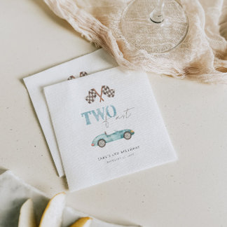 TWO FAST Retro Race Car  Napkins