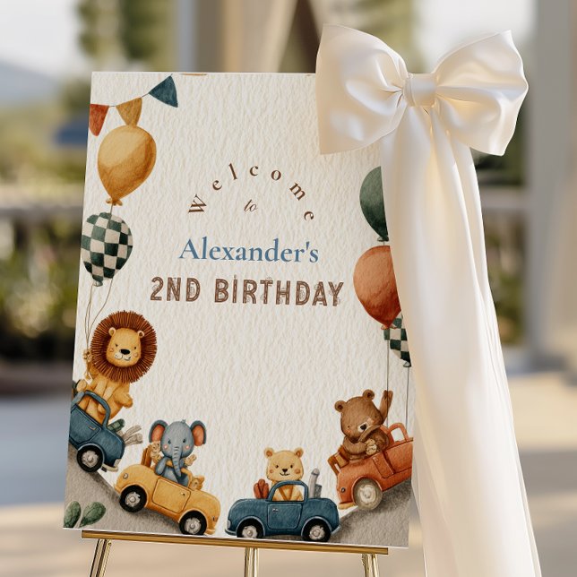 Two Fast Safari Animals 2nd Birthday Foam Board (Creator Uploaded)