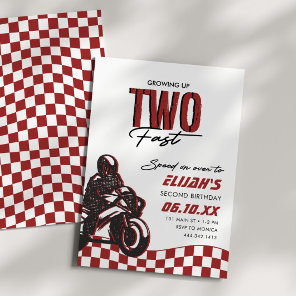 Two Fast Speed Boys 2nd Dirt Bike Birthday Invitation