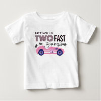 Two Fast Two Curious Pink Race Car Birthday Banner