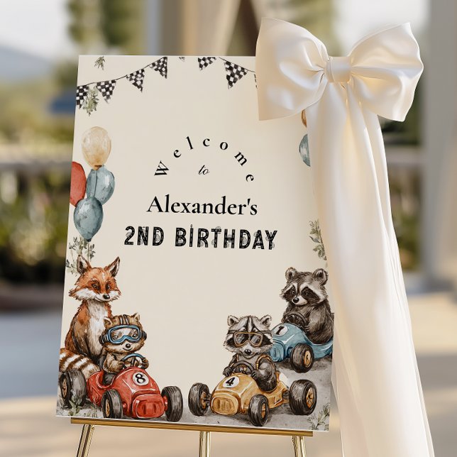 Two Fast Woodland Animals 2nd Birthday Foam Board (Creator Uploaded)