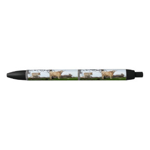 Two Fawn Highland Cows in Peaceful Country Lands, Pen