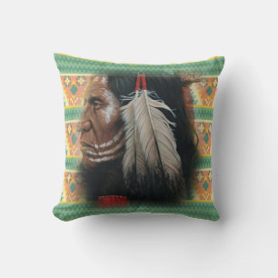 Two Feathers Throw Pillow