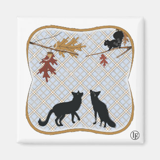 Two Fectching Foxes Magnet