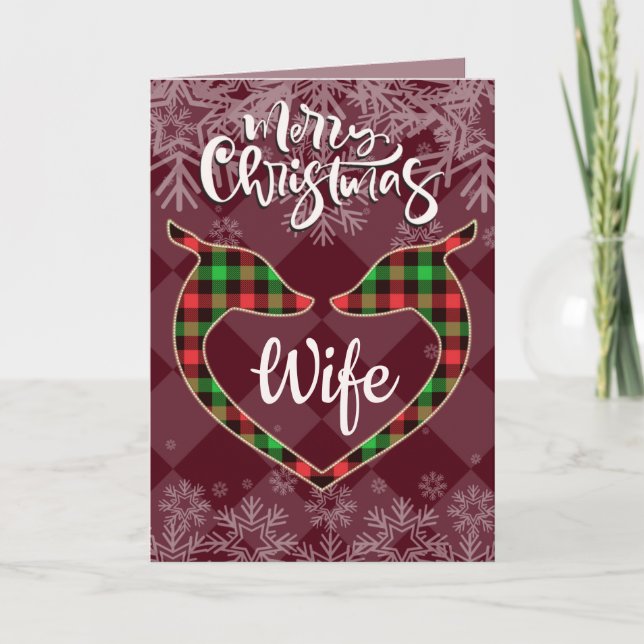 Two Female Deer for Wife/Girlfriend Christmas Card (Front)