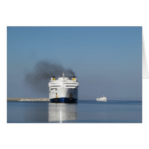 Two Ferries In Greece Cards