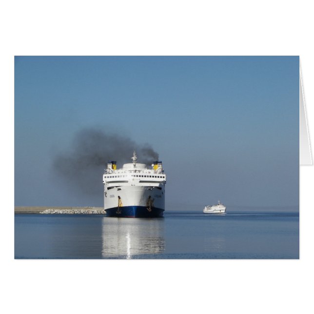 Two Ferries In Greece Cards (Front Horizontal)