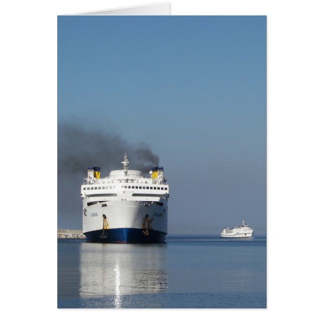 Two Ferries In Greece Cards (Front)
