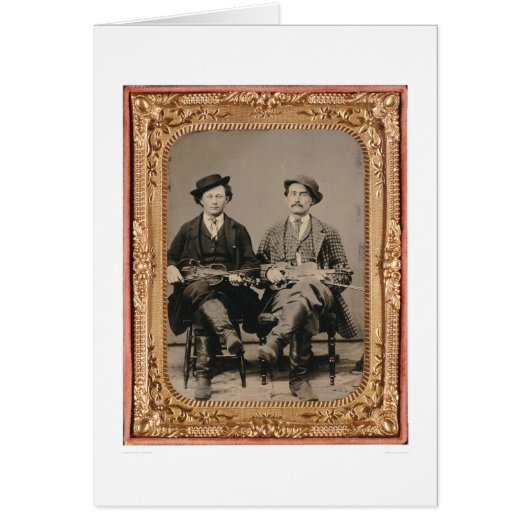 Two fiddlers, seated with instruments (40050) cards (Front)