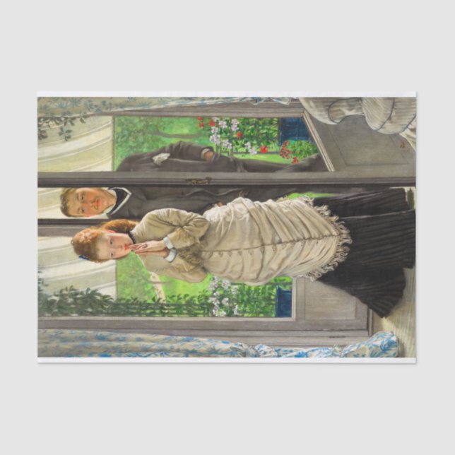 Two Figures at a Door, The Proposal by J. Tissot Tissue Paper (Front)