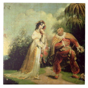 Two figures in Turkish costume in an Eastern lands Tile