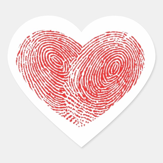 Two Fingerprints, One Heart – A Symbol of True Lov Heart Sticker (Front)