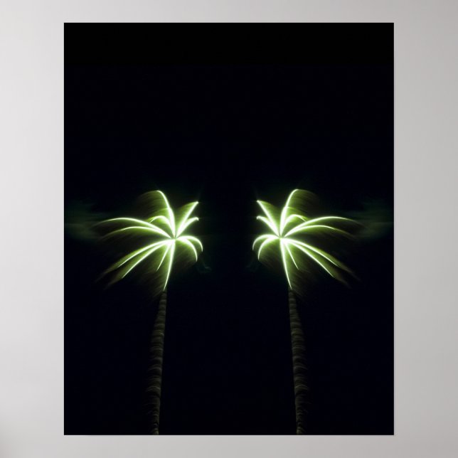 Two Firework Palm Trees Poster (Front)