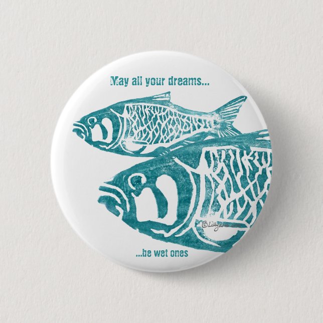 Two Fish Blue Personalized Pins (Front)