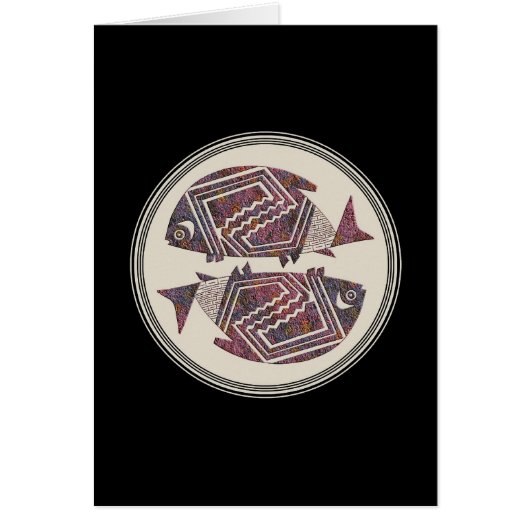 Two Fish, Mimbres Pottery, Image 18 Card (Front)