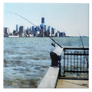 Two Fishing Poles Tile