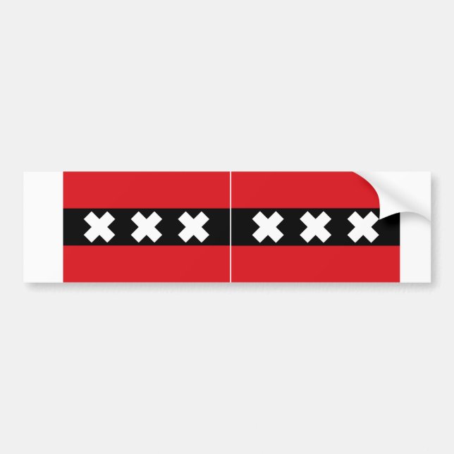 TWO Flag of Amsterdam Bumper Sticker (Front)