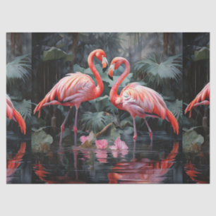 Two Flamingoes Decoupage Tissue Paper
