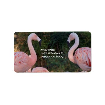Two Flamingos Label by ChristyWyoming at Zazzle
