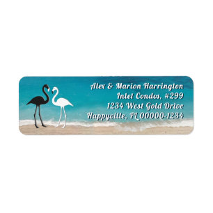 Two Flamingos Ocean Address Labels