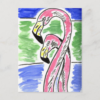 Two Flamingos Postcard