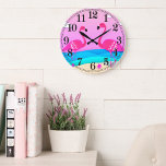 Two Flamingos Wall Clock<br><div class="desc">A whimsical design with two pink flamingos.</div>