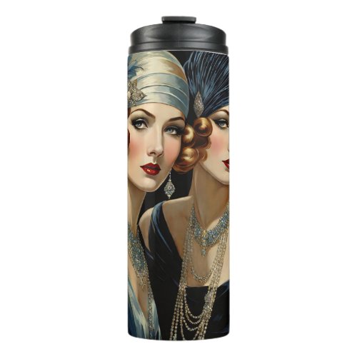 Two Flappers With Cloche Hats Thermal Tumbler