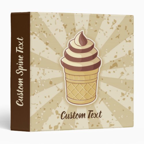 Two Flavors Ice Cream Cup 3 Ring Binder