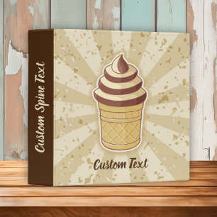 Two Flavors Ice Cream Cup 3 Ring Binder