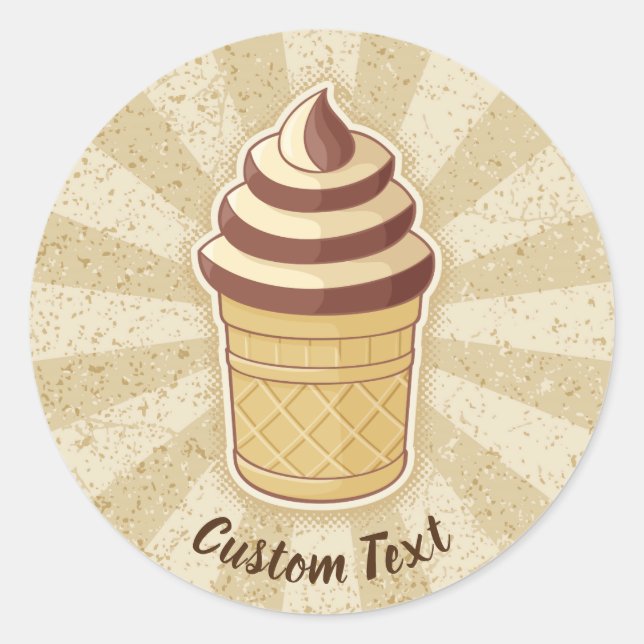 Two Flavors Ice Cream Cup Classic Round Sticker (Front)