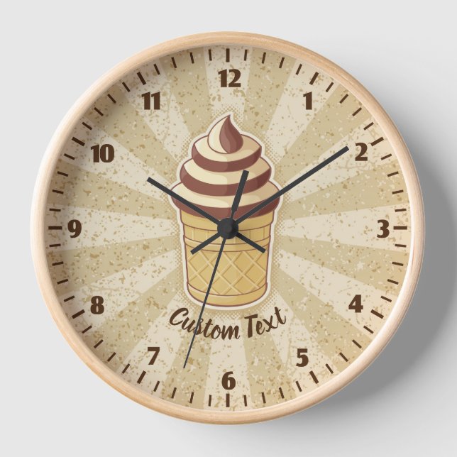 Two Flavors Ice Cream Cup Clock (Front)