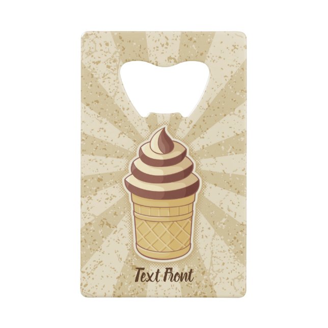 Two Flavors Ice Cream Cup Credit Card Bottle Opener (Front)