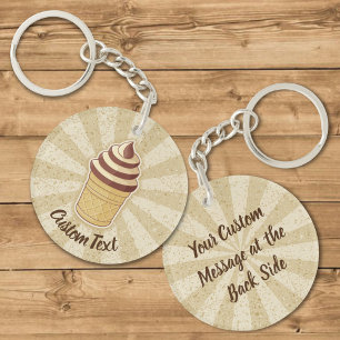 Two Flavors Ice Cream Cup Keychain