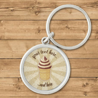 Two Flavors Ice Cream Cup Keychain