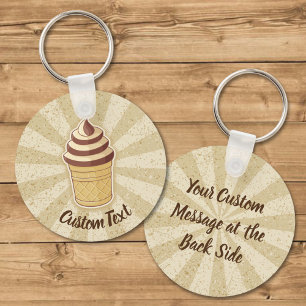 Two Flavors Ice Cream Cup Keychain