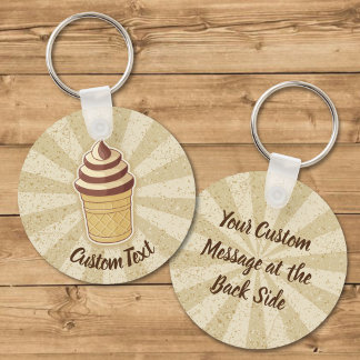 Two Flavors Ice Cream Cup Keychain
