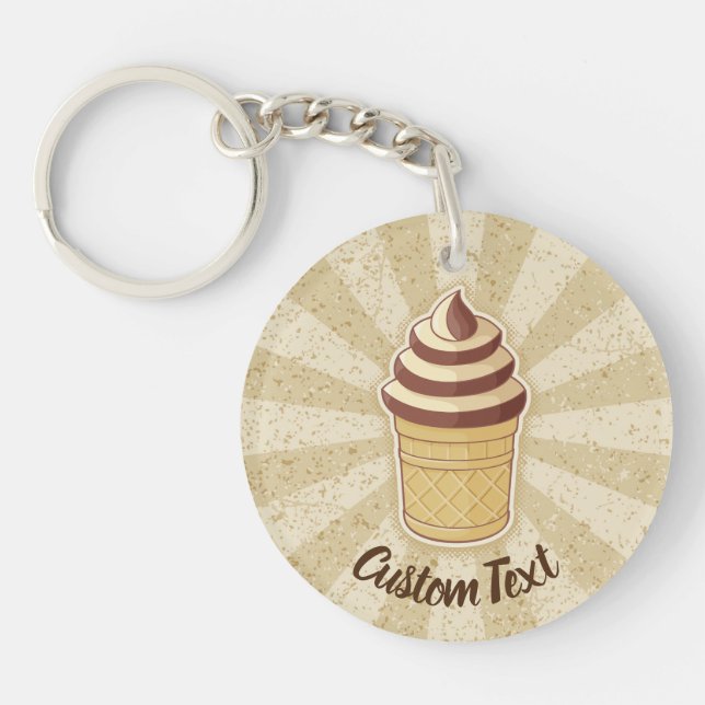 Two Flavors Ice Cream Cup Keychain (Front)