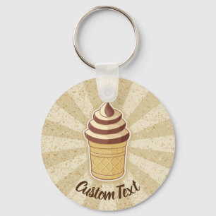 Two Flavors Ice Cream Cup Keychain