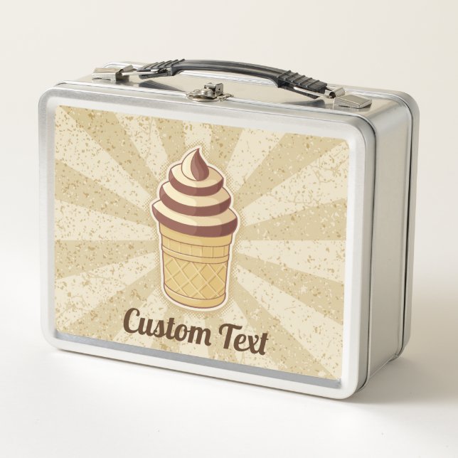 Two Flavors Ice Cream Cup Metal Lunch Box (Front)