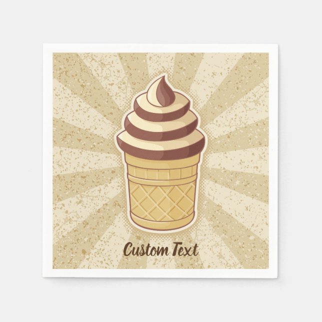 Two Flavors Ice Cream Cup Napkins (Front)