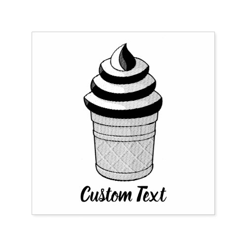 Two Flavors Ice Cream Cup Self_inking Stamp