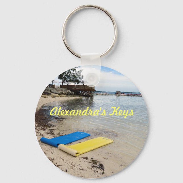 Two Floats Personalized Key Chain (Front)