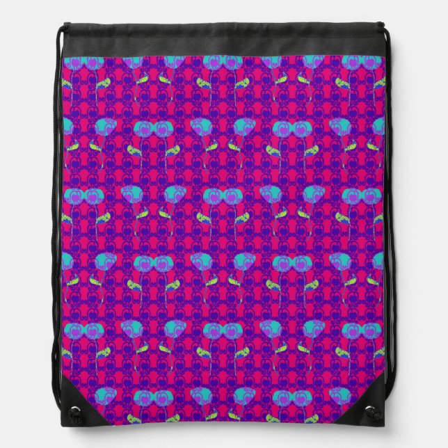 Two Flowers Cupflowers Drawstring Bag (Front)