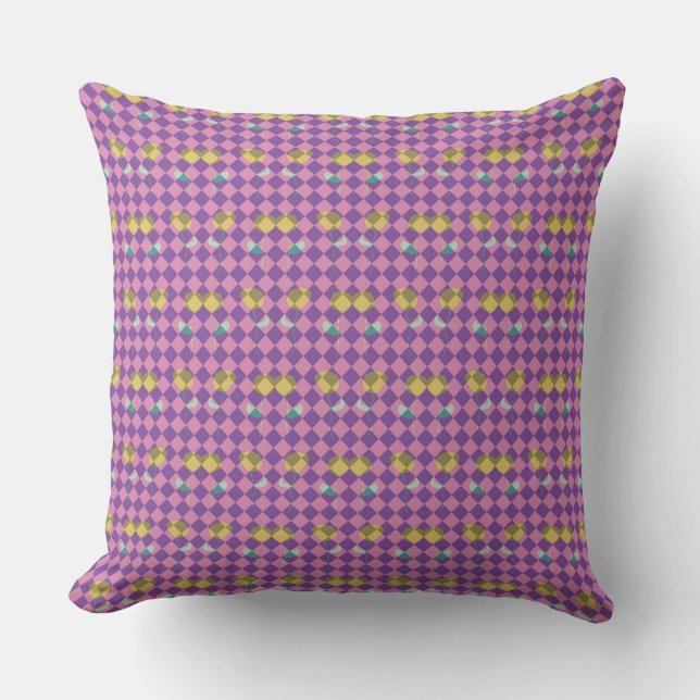 Two Flowers Diamonds Throw Pillow (Front)