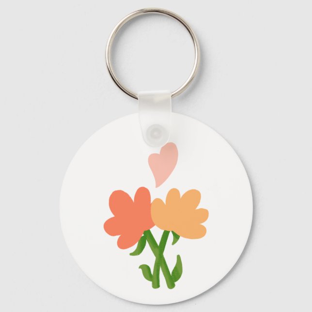 Two flowers  keychain (Front)