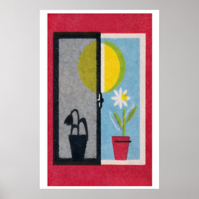 Two Flowers Matchbox Print Vintage Eastern Europe (Front)